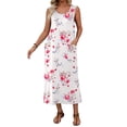 thumbnail image 1 of Ekouaer Nightgowns for Women Sleeveless Sleepshirt Long Print House Dress Tank Nightshirt Maxi Casual Dress with Pockets, 1 of 6