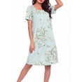 thumbnail image 1 of Ekouaer Nightgowns for Women with Pockets Button Front Short Sleeve House Dresses Floral Print Mumu Dress MooMoo Dresses, 1 of 8