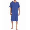 thumbnail image 1 of Ekouaer Nightshirt Men's Short Sleeve Nightgown Cotton Nightwear Comfy Big&Tall Henley Sleep Shirt, 1 of 6