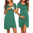 thumbnail image 1 of Ekouaer Nursing Nightgown 3 In 1 Maternity Nightgown Short Sleeve Nursing Gown Breasfeeding Sleepwear Delivery Dress, 1 of 6