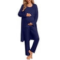 thumbnail image 1 of Ekouaer Nursing Pajamas Maternity Robe Set 3 Pieces Postpartum Maternity Pajama Set Pregnancy Breastfeeding Pj, 1 of 6