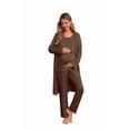 thumbnail image 1 of Ekouaer Nursing Pajamas Maternity Robe Set 3 Pieces Postpartum Maternity Pajama Set Pregnancy Breastfeeding Pj, 1 of 6