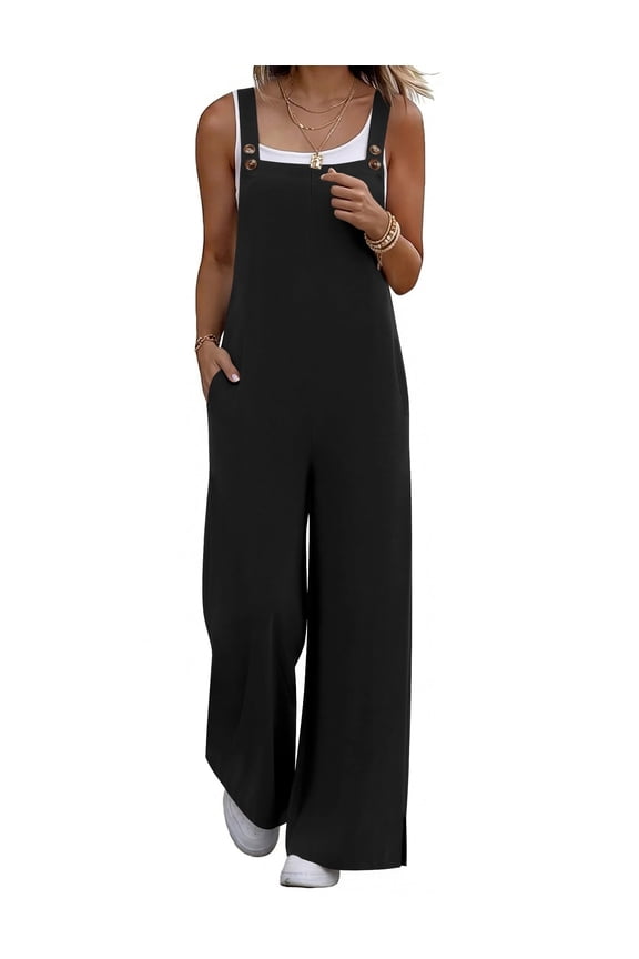Overalls for Women Loose Wide Leg Jumpsuits Casual One Piece Floral Boho Outfits Baggy Jumpers Comfy Summer Rompers