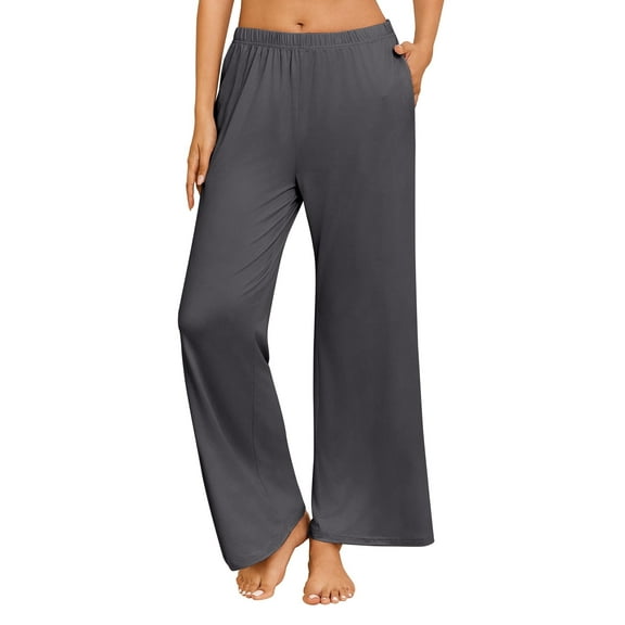 Ekouaer Pajama Pants for Women Soft Comfy Pajama Bottoms Casual Stretch Wide Leg Pants with Pockets