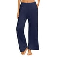 thumbnail image 1 of Ekouaer Pajama Pants for Women Soft Comfy Pajama Bottoms Casual Stretch Wide Leg Pants with Pockets, 1 of 6
