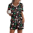 thumbnail image 1 of Ekouaer Pajama Set for Women 2 Piece Lounge Set Short Sleeve Tops and Shorts Soft Sleepwear, 1 of 6