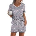 thumbnail image 1 of Ekouaer Pajama Set for Women 2 Piece Lounge Set Short Sleeve Tops and Shorts Soft Sleepwear, 1 of 6