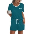 thumbnail image 1 of Ekouaer Pajama Set for Women 2 Piece Lounge Set Short Sleeve Tops and Shorts Soft Sleepwear, 1 of 7