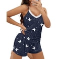 thumbnail image 1 of Ekouaer Pajama Sets for Women 2 Piece Soft Lingerie Sleepwear Cute Print Cami Pj Shorts Set Lace Nightwear, 1 of 6