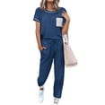 thumbnail image 1 of Ekouaer Pajama Sets for Women Short Sleeve Pjs Sets 2 Piece Loungewear Sleepwear with Long Joggers Pants, 1 of 6