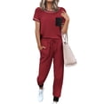 thumbnail image 1 of Ekouaer Pajama Sets for Women Short Sleeve Pjs Sets 2 Piece Loungewear Sleepwear with Long Joggers Pants, 1 of 6