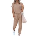 thumbnail image 1 of Ekouaer Pajama Sets for Women Short Sleeve Pjs Sets 2 Piece Loungewear Sleepwear with Long Joggers Pants, 1 of 6