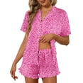 thumbnail image 1 of Ekouaer Pajamas Set for Women Short Sleeve Sleepwear Button Down Pjs Lounge Sets Soft Nightwear, 1 of 6