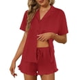 thumbnail image 1 of Ekouaer Pajamas Set for Women Short Sleeve Sleepwear Button Down Pjs Lounge Sets Soft Nightwear, 1 of 6