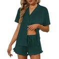 thumbnail image 1 of Ekouaer Pajamas Set for Women Short Sleeve Sleepwear Button Down Pjs Lounge Sets Soft Nightwear, 1 of 6