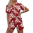thumbnail image 1 of Ekouaer Pajamas Set for Women Short Sleeve Sleepwear Button Down Pjs Soft 2 Piece Lounge Sets, 1 of 6