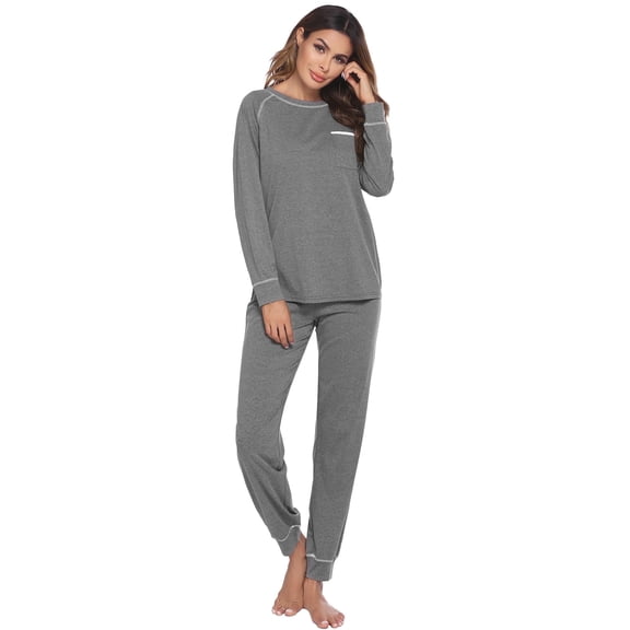 Ekouaer Pajamas Set for Women Soft Comfy Pjs Sets Long Sleeve Sleepwear Loungewear