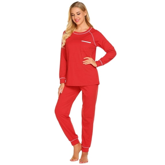 Ekouaer Pajamas Set for Women Soft Comfy Pjs Sets Long Sleeve Sleepwear Loungewear