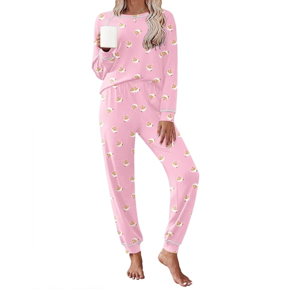 Ekouaer Pajamas Set for Women Soft Comfy Pjs Sets Long Sleeve Sleepwear Loungewear