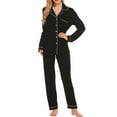 thumbnail image 1 of Ekouaer Pajamas Women's Long Sleeve Sleepwear Soft Button Down Loungewear Pjs Lounge Set Nightwear, 1 of 6