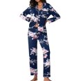 thumbnail image 1 of Ekouaer Pajamas Women's Long Sleeve Sleepwear Soft Button Down Loungewear Pjs Lounge Set Nightwear, 1 of 5