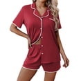 thumbnail image 1 of Ekouaer Pajamas for Women Set 2 Piece Soft Button Up Pjs Short Sleeve Summer Lounge Sets Comfy Sleepwear, 1 of 6