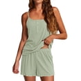 thumbnail image 1 of Ekouaer Pajamas for Women Set Lingerie Pjs 2 Piece Cami Sleepwear Ribbed Knit Shorts Set, 1 of 6