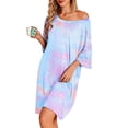 thumbnail image 1 of Ekouaer Plus Size Nightgowns for Women Bamboo Viscose Sleepshirts Short Sleeve Nightshirt Oversized Sleepwear Sleepdress, 1 of 5