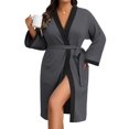 thumbnail image 1 of Ekouaer Plus Size Robe for Women Waffle Knit Bathrobe Short Lightweight Kimono Robes with Pockets Maternity Robe, 1 of 6