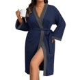 thumbnail image 1 of Ekouaer Plus Size Robe for Women Waffle Knit Bathrobe Short Lightweight Kimono Robes with Pockets Maternity Robe, 1 of 6