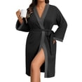 thumbnail image 1 of Ekouaer Plus Size Robe for Women Waffle Knit Bathrobe Short Lightweight Kimono Robes with Pockets Maternity Robe, 1 of 6