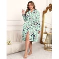 thumbnail image 1 of Ekouaer Plus Size Robes for Women Lightweight Bathrobe V Neck Kimono Loungewear Soft Maternity Robes with Pockets, 1 of 6