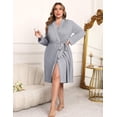 thumbnail image 1 of Ekouaer Plus Size Robes for Women Lightweight Bathrobe V Neck Kimono Loungewear Soft Maternity Robes with Pockets, 1 of 6
