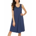 thumbnail image 1 of Ekouaer Women's Nightgowns with Pocket Tank Sleeveless Sleep Shirt O Neck Nightshirt Pleated Nightdress Comfy Sleepwear, 1 of 7