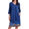 thumbnail image 1 of Ekouaer Robes for Women 3/4 Sleeves Housecoat Lightweight Sleepwear Zipper House Dresses with Pockets -, 1 of 6