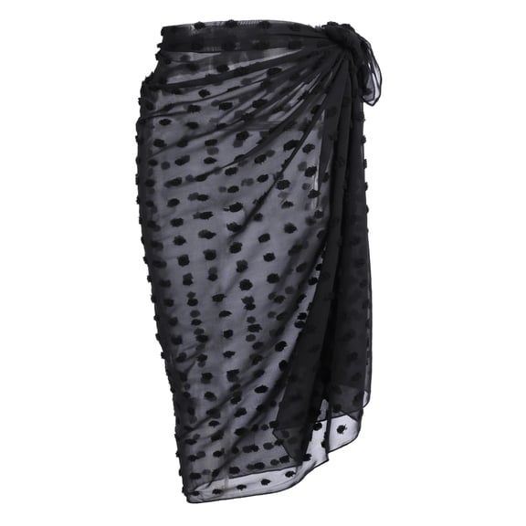 Ekouaer Sarong Swimsuit Coverup for Women Chiffon Long Beach Wrap Skirt Tie Bikini Sheer Scarf Bathing Suit Chiffon Sarong Dress