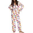 thumbnail image 1 of Ekouaer Satin Pajama Set for Women Silky Sleepwear Long Sleeve Top and Pants Button Down Pjs Lounge Set, 1 of 6