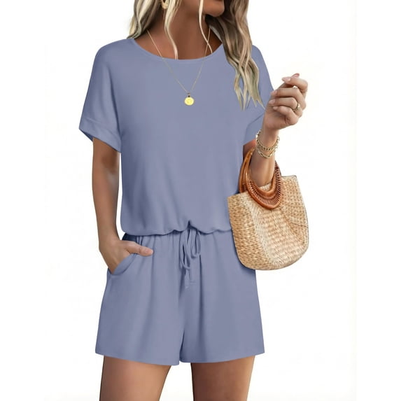 Ekouaer Short Jumpsuits for Women Summer Rompers Casual Beach Vacation Clothes