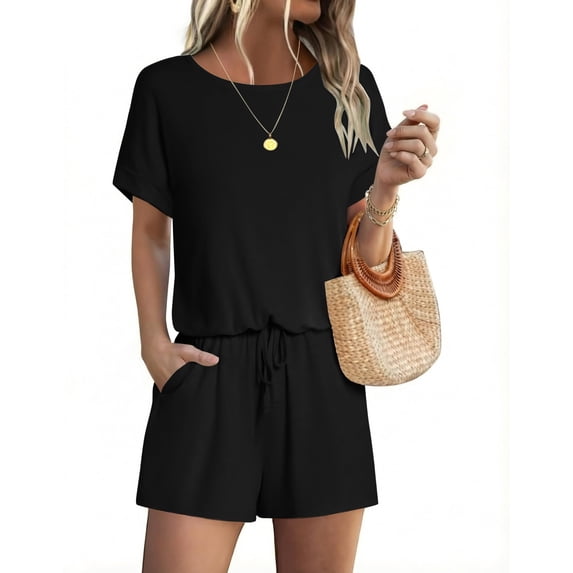 Ekouaer Short Jumpsuits for Women Summer Rompers Casual Beach Vacation Clothes