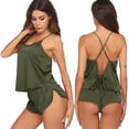 thumbnail image 1 of Ekouaer Silk Pajamas Set for Women Satin Backless Lingerie Pjs Cami Top and Shorts Nightwear Valentines Pajama, 1 of 7
