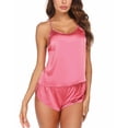 thumbnail image 1 of Ekouaer Silk Pajamas Set for Women Satin Backless Lingerie Pjs Cami Top and Shorts Nightwear, 1 of 6