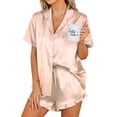 thumbnail image 1 of Ekouaer Silk Pajamas Womens Short Sleeve Sleepwear 2 Piece Satin Pjs Shorts Set Button Down Loungewear, 1 of 6