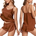 thumbnail image 1 of Ekouaer Silk Pajamas for Women Satin Cami Pjs Set V Neck Camisole Shorts Set Adjustable Strap Sleepwear, 1 of 5