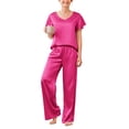 thumbnail image 1 of Ekouaer Silk Pajamas for Women Set 2 Piece Satin Pajama Set Short Sleeve Silk Pj Sets Silky Loungewear Sleepwear, 1 of 6