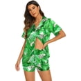 thumbnail image 1 of Ekouaer Silk Pajamas for Women Short Sleeve Sleepwear Soft Button Down Loungewear 2 Piece Satin Pjs Shorts Set, 1 of 5