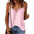 thumbnail image 1 of Ekouaer Silk Satin Camisole V Neck Tank Top Cami Silky Basic Tank Shirt Mesh, 1 of 6