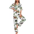 thumbnail image 1 of Ekouaer Silk Satin Pajamas Set Women Short Sleeve Pj Sets Button Down Sleepwear 2 Piece Soft Loungewear, 1 of 6