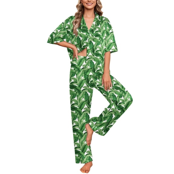 Ekouaer Silk Satin Pajamas Set Women Short Sleeve Pj Sets Button Down Sleepwear 2 Piece Soft Loungewear