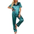 thumbnail image 1 of Ekouaer Silk Satin Pajamas Set Women Short Sleeve Sleepwear Soft Button Down Loungewear Pjs Set, 1 of 6