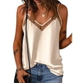 thumbnail image 1 of Ekouaer Silk Tank Top for Women Mesh V Neck Satin Camisole Silky Sleeveless Tank Cami Shirt, 1 of 6